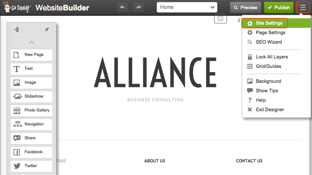 Installing the EqualWeb accessibility widget on GoDaddy - step screenshot 2
