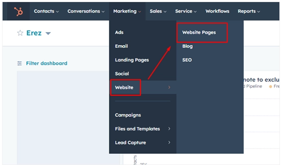 Installing the EqualWeb accessibility widget on HubSpot - step screenshot 1
