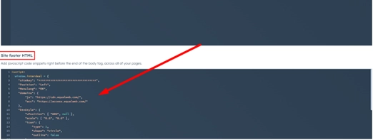 Installing the EqualWeb accessibility widget on HubSpot - step screenshot 3