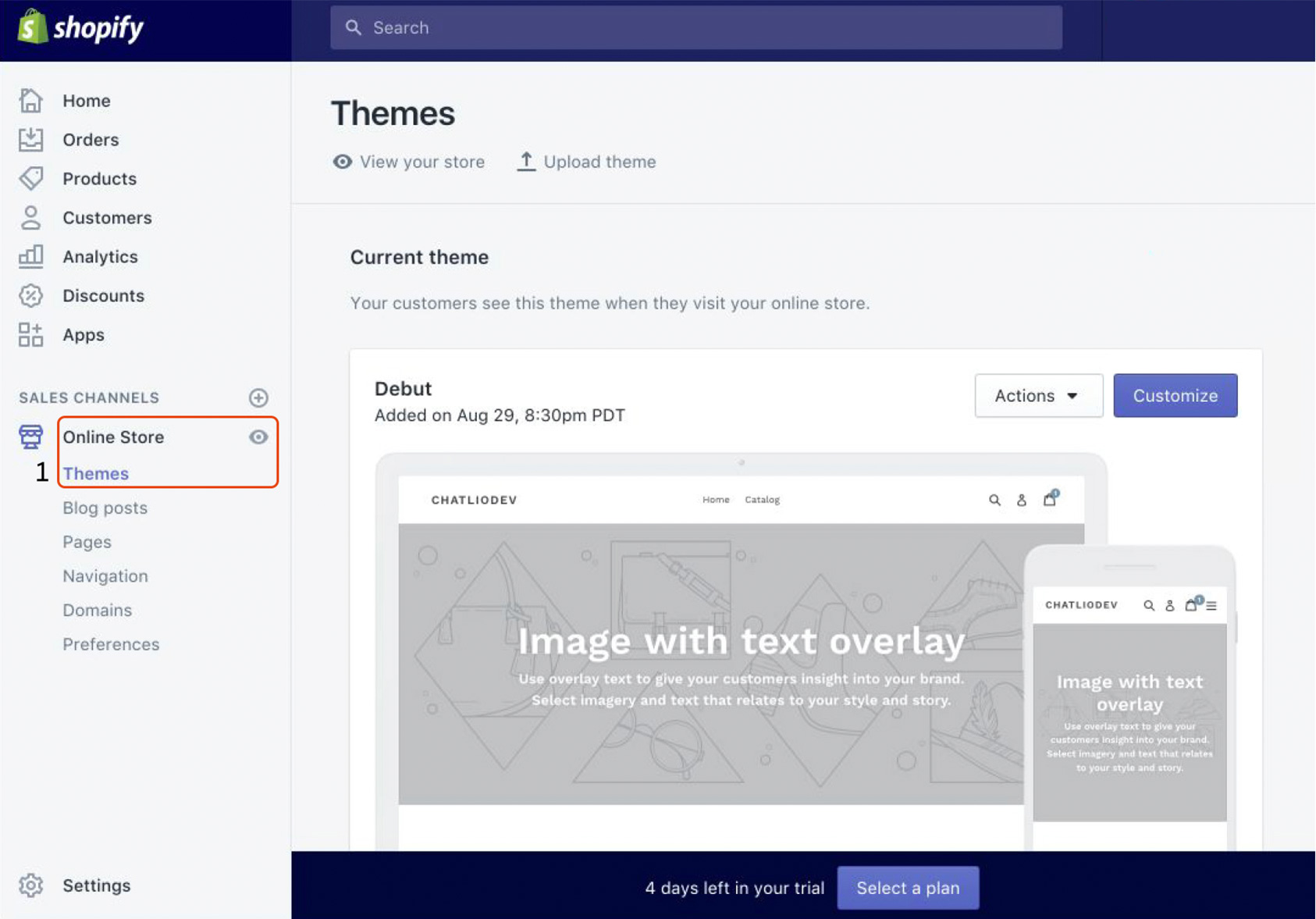 Installing the EqualWeb accessibility widget on Shopify - step screenshot 1