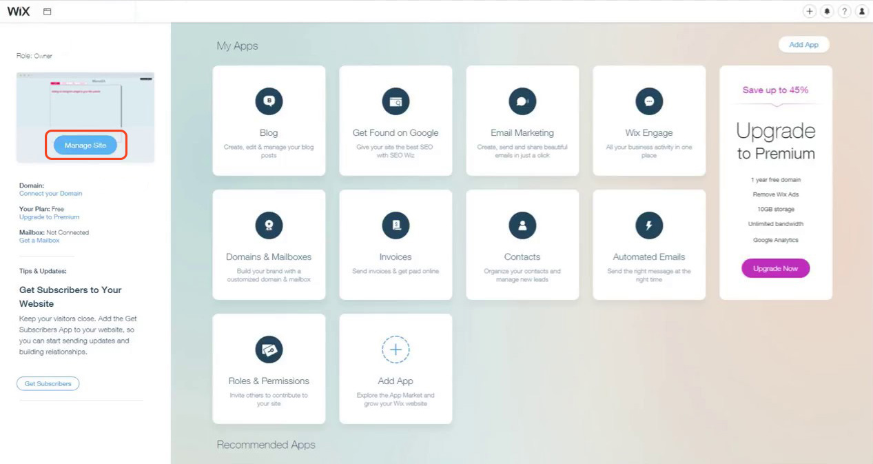 Installing the EqualWeb accessibility widget on Wix - step screenshot 1